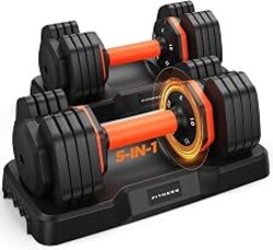 2026 FDB2 Updated Adjustable Dumbbell Set of 2, 5-in-1/10-in-1 Weights Dumbbell Set with Storage Box, 25lbs/55lbs Adjustable Weights with Anti-slip Silicone Grip, Weight Set For Home Gym Suit both Men and Women