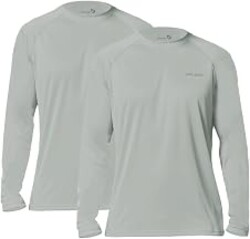 baleaf Men's UPF 50+ Sun Protection Shirts Long Sleeve Rash Guard | 4-Way Stretch, Quick Dry, Soft comfort Fabric, UV Protection, Breathable Lightweight for Fishing, Swimming, Surfing