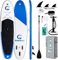 FunWater Inflatable Stand Up Paddle Board with Beginners SUP Accessories | 10'6''/11'SUP,Anti-Slip EVA Deck,Versatile Yoga/Family Inflatable Paddle Boards for Adults & Youth of All Skill Levels