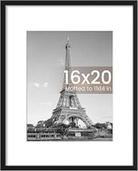 upsimples 16x20 Picture Frame, Wall Decor Poster Frames, Black 1 Pack | 16 x 20 Frame, 11x14 Frame with Mat for Gallery Wall, Family, Baby, Dog, Dorm, Christmas
