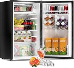 Frostorm 3.2 Cu Ft Mini Fridge with Freezer, Single Door Upright Freezer | Energy Efficient, Large Capacity, Reversible Door, ETL Certified, Small Refrigerator for Bedroom, Office & Dorm, Black