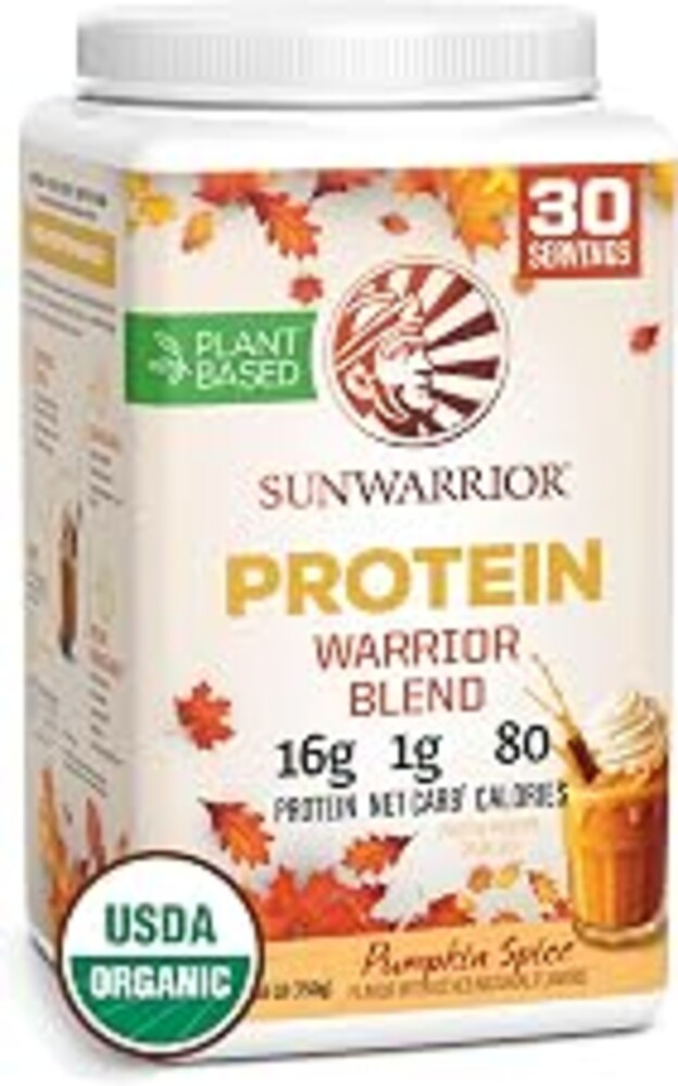 Sunwarrior Vegan Protein Powder Plant-Based USDA Organic Protein BCAA Amino Acids Hemp Seed Keto Friendly Soy Dairy Gluten & Synthetic Free Non-GMO, Pumpkin Spice Flavored 30 Servings