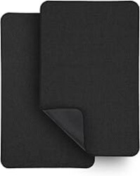 Bosap Bath Mat,Ultra Thin Bathroom Runner Rugs,Large Bath Mats for Bathroom,Quick Dry,Non-Slip,Machine Washable,Low Pile,Bath Rug,Shower Outside,Sink,Home Decor Accessories.Black,1'5"x2'3"(2 Pack)