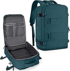 coowoz Large Travel Backpack For Women Men,Carry On Backpack Flight Approved,Hiking Backpack Waterproof Outdoor Sports Rucksack Casual Daypack Fit 15.6 Inch Laptop Shoes Compartment,30L(Peacock Blue)