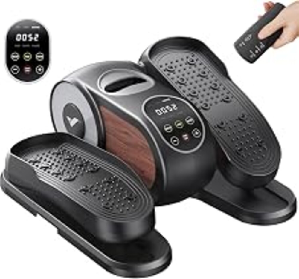 MERACH Under Desk Elliptical, Leg Exerciser While Sitting for Seniors | Quiet Portable Electric Seated Pedal Exerciser Machine with Remote Control & 12-Speeds for Home Office