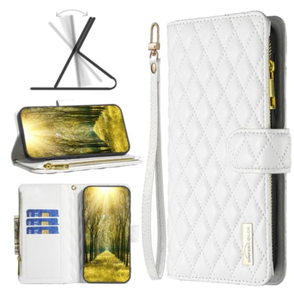 Allytech for Samsung Galaxy S20 FE 5G Case, Premium PU Leather Anti-Scratch Zipper Wallet Purse Card Slots Magnetic Closure Fashion Luxury Phone Case for Samsung S20 FE 5G/S20 Lite, White