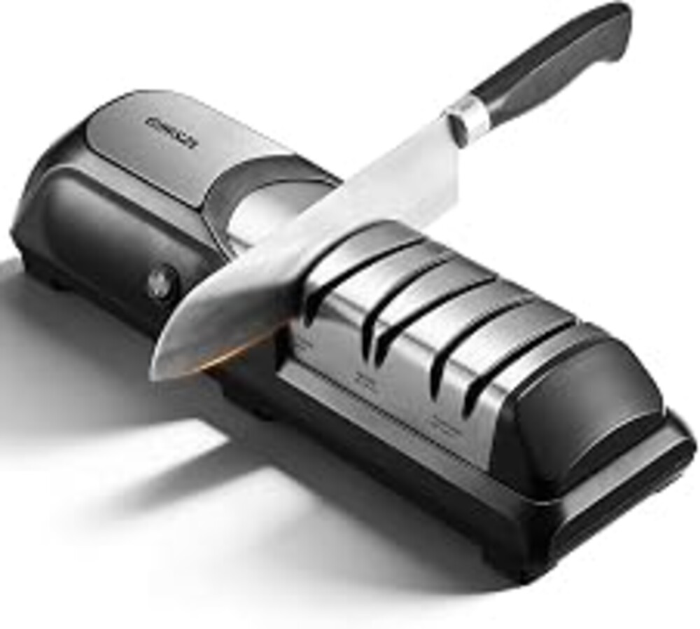 Kitchen Professional Electric Knife Sharpener: 3-Stage 100% Diamond Abrasives Knife Sharpeners with 15° Precision Angle Electric Steel Sharpening Tool to Restore/Polish Chef Knives