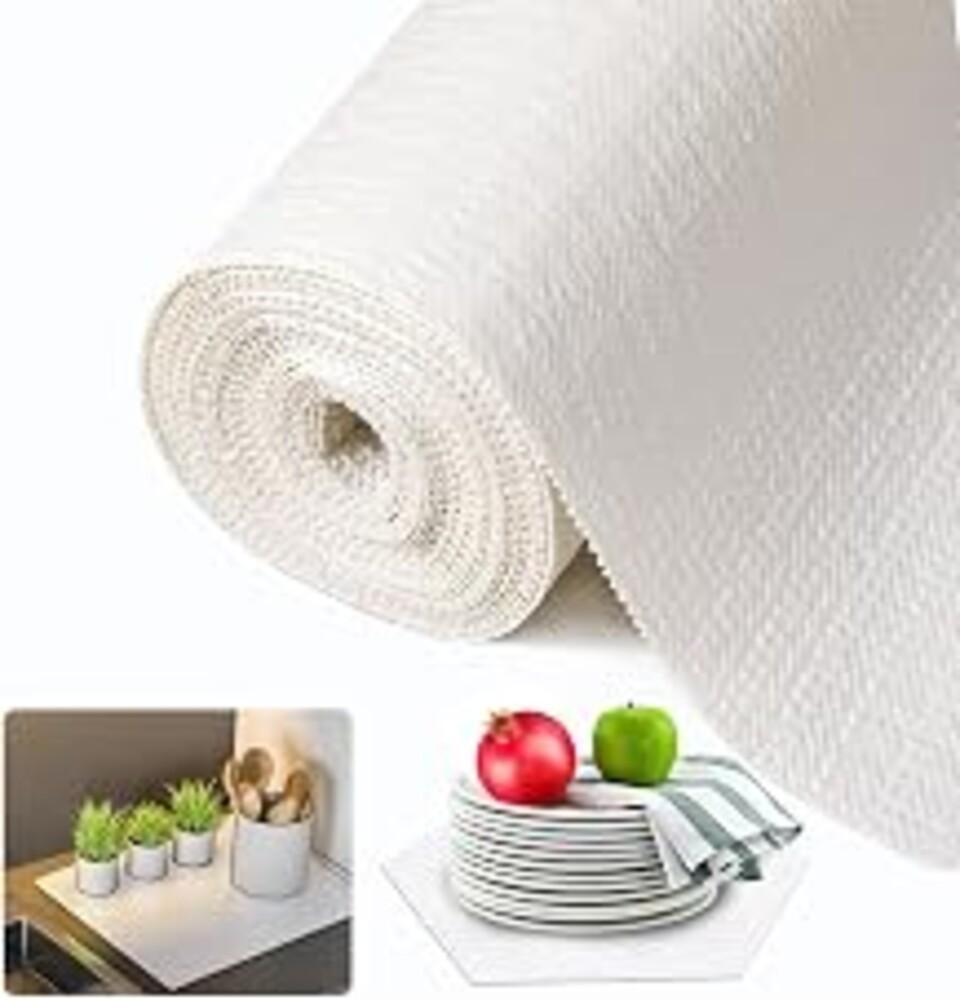Beautysaid Shelf and Drawer Liner for Kitchen Cabinet Non Adhesive Non Slip | Shelf Paper Waterproof Washable Thickened for Dresser Pantry Shelve Bathroom Protector Liner