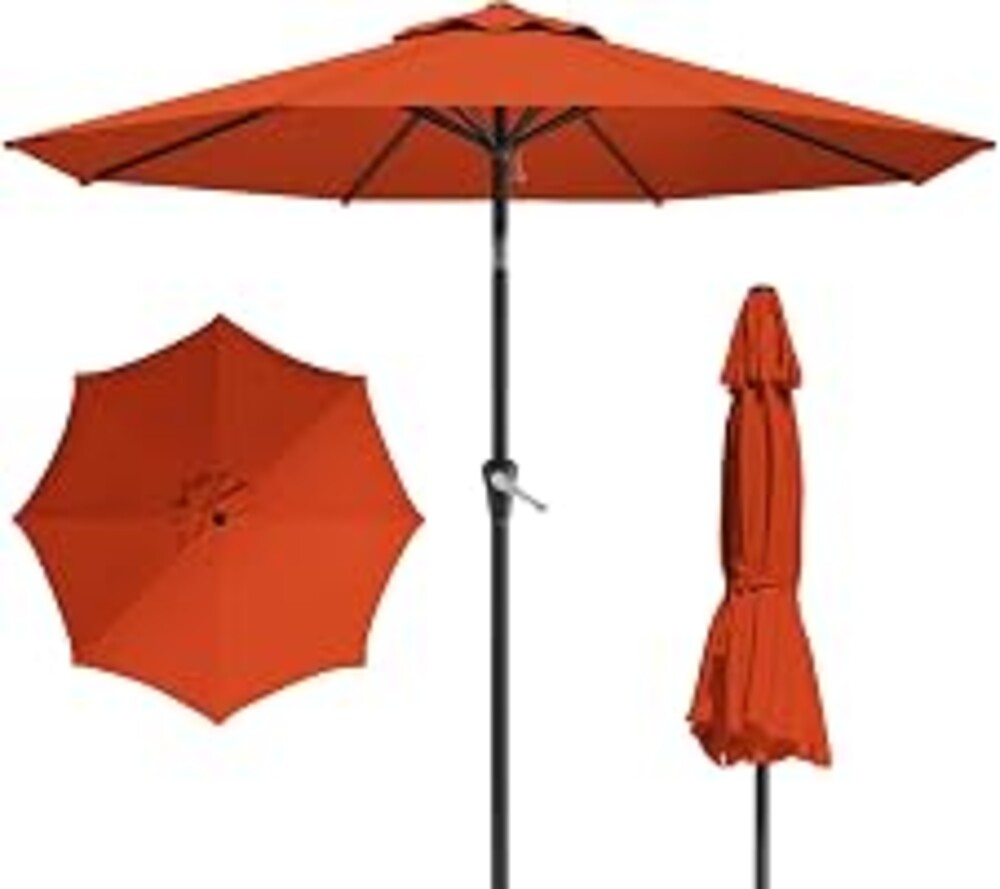 Tobeos 10FT Patio Umbrella, Outdoor Umbrella with Push Button Tilt and Crank, 8 Sturdy Ribs, UV Protection & Waterproof Market Umbrella for Pool, Backyard, Beach,Deck