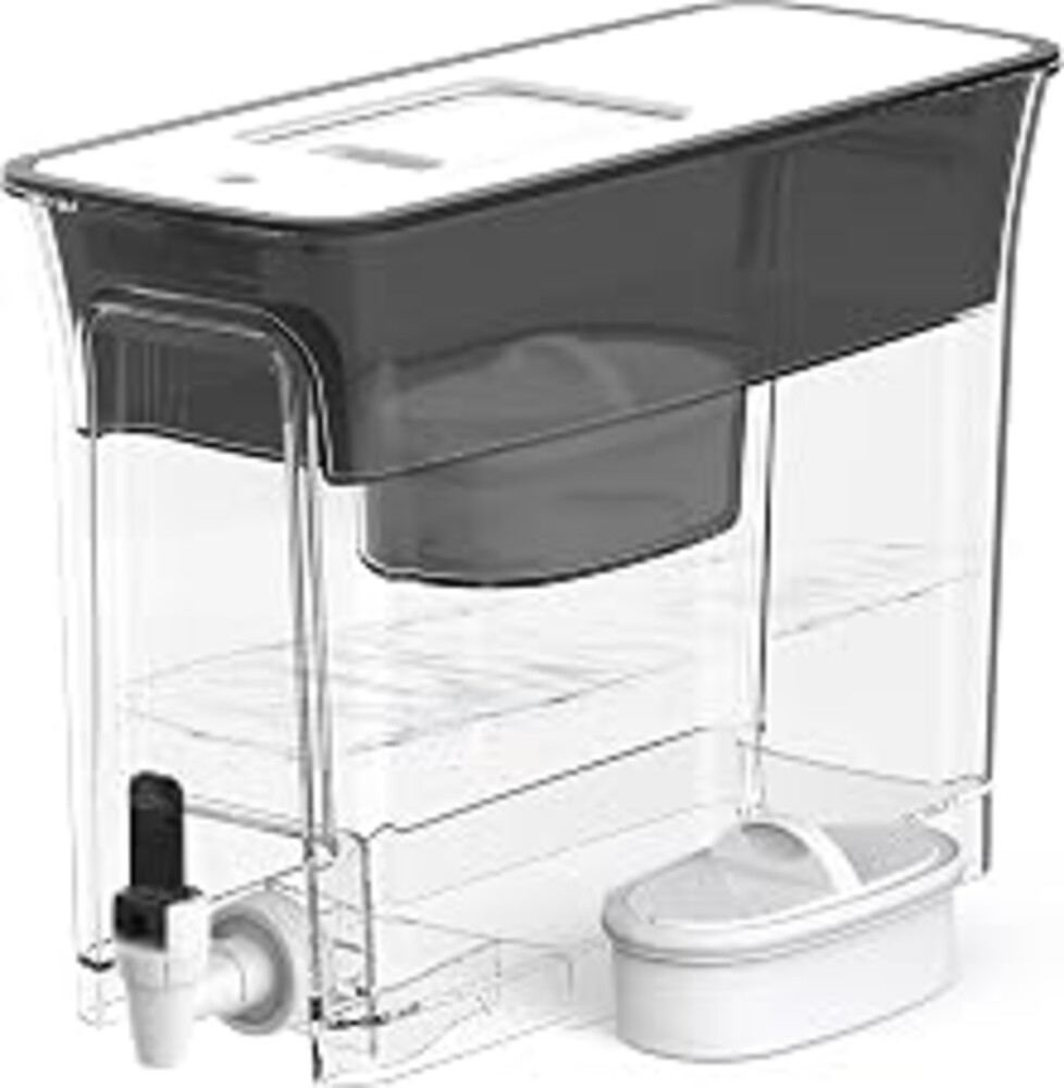 Waterdrop WFD-40L Water Filter Dispenser, 35-Cup Capacity, Black | 200-Gallon Long-Life Water Filter Pitcher, Large Capacity, Reduces Chlorine, PFOA/PFOS and More, BPA Free