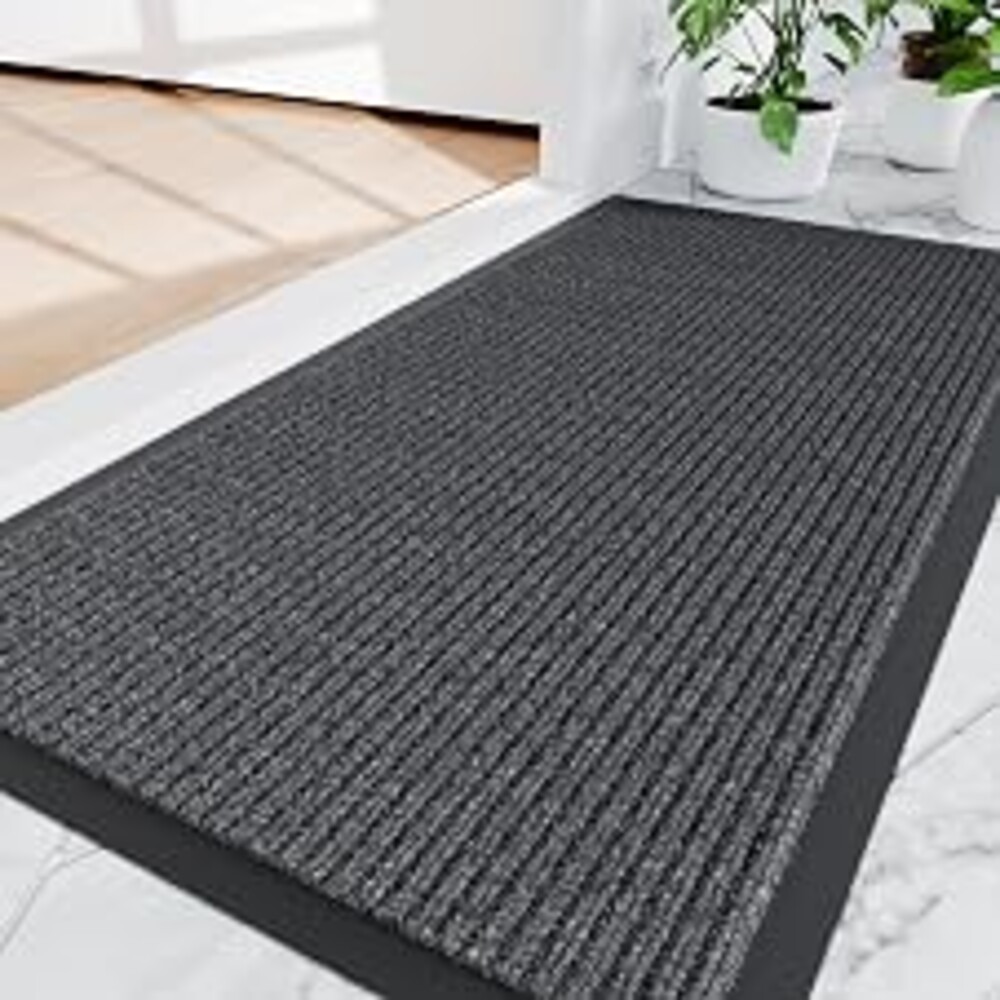 Amyracel 3x10 Front Door Mat Indoor Outdoor Entrance Heavy Duty Waterproof | Commercial Floor Mat, Non Slip Natural Rubber Doormat, Fade Resistant, Low Profile, Easy Clean for Entryway, Patio, Garage