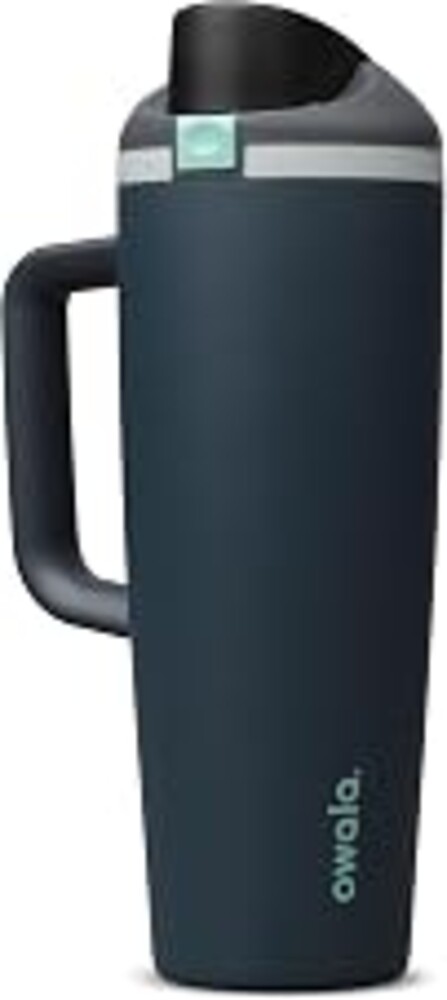 Owala FreeSip Tumbler Stainless Steel Water Bottle 30 oz Foggy Tide | Triple-Layer Insulation | Leak-Proof Lid with Push-Button | Double Threaded Lid for Left and Right Handed Drinking