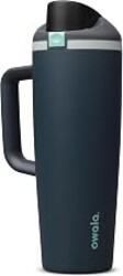 Owala FreeSip Tumbler Stainless Steel Water Bottle 30 oz Foggy Tide | Triple-Layer Insulation | Leak-Proof Lid with Push-Button | Double Threaded Lid for Left and Right Handed Drinking