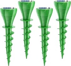 Solar Powered Mole Repellent Outdoor, 4 Pack Snake Repellent for Yard | Ultrasonic Vole Repeller for Yard, Effective Deterrent Gopher, Groundhog for Garden Lawn
