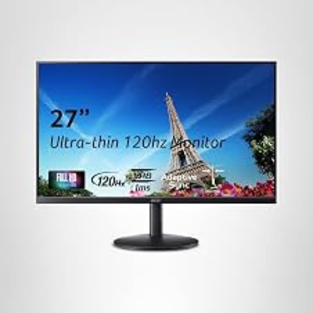 Acer SB273 G0bi 27" IPS Full HD (1920 x 1080) Ultra-Thin Zero-Frame Gaming Office Monitor | Adaptive-Sync Support (FreeSync Compatible) | Up to 120Hz Refresh | 1ms (VRB) | Tilt | HDMI & VGA Ports