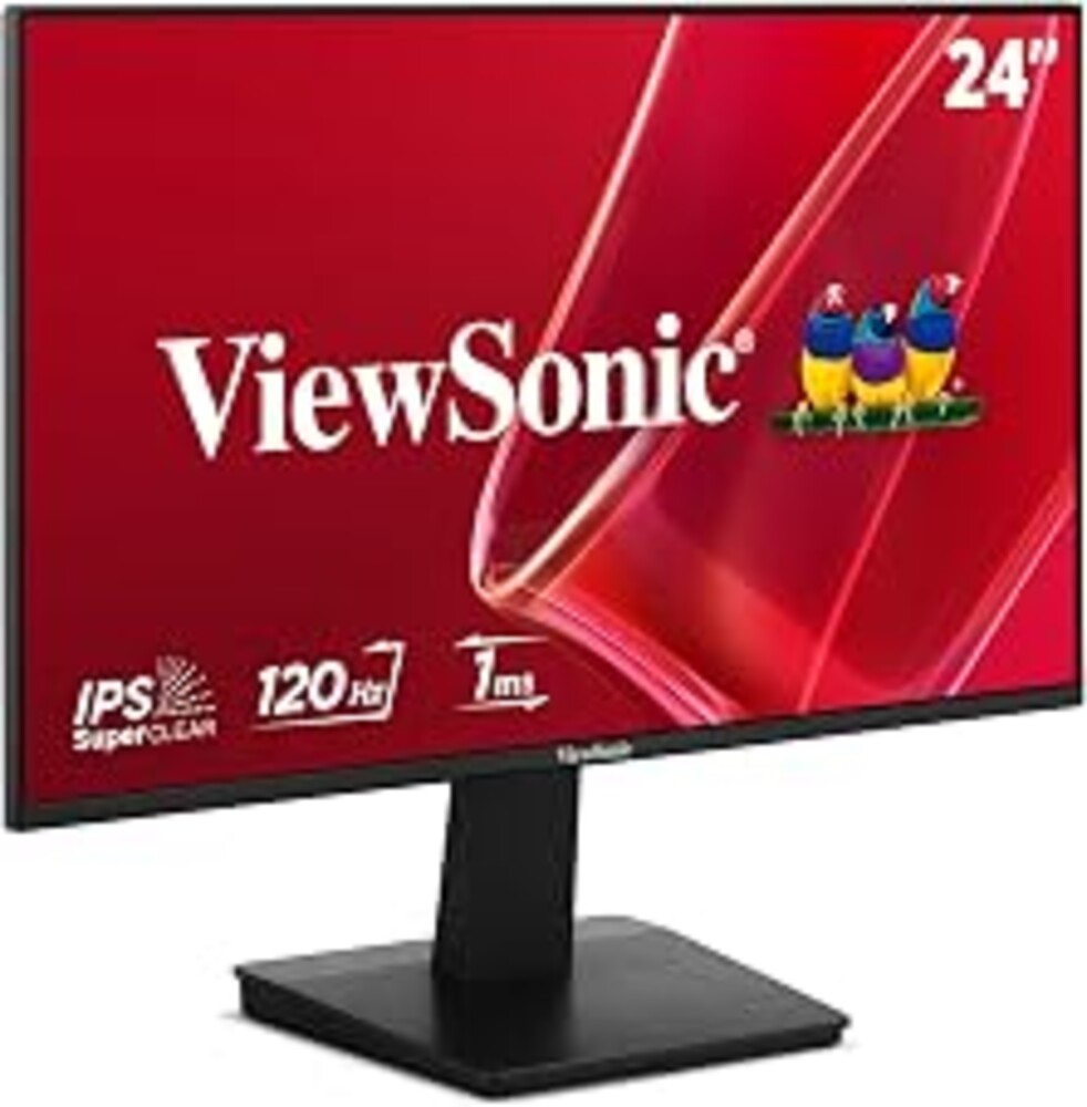 ViewSonic VA2448-MH 24 Inch 1080p Computer Monitor, IPS 120Hz Display | Variable Refresh Rate, HDMI, VGA, Eye Care, Frameless, Home Office, Laptop, PC, Macs, Anti Glare, 1ms, 300 Nits, 2W Speakers