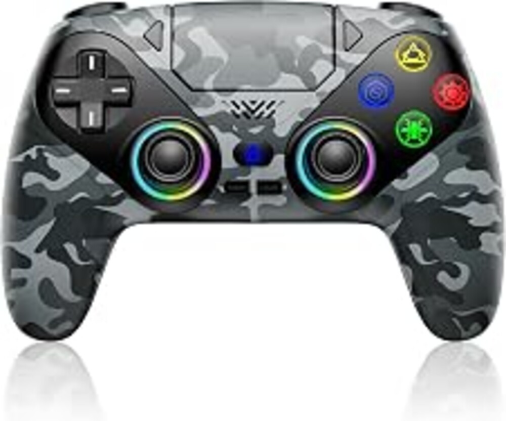 Gamrombo for PS5 Controller, Wireless Controller for PlayStation 5, PS5 Slim/Pro & PC, with 9 Colors RGB Light, Dual Vibration, Turbo, Programmable, 3.5mm Audio Jack & Speaker