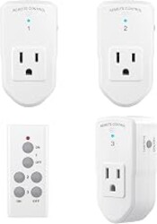 BN-LINK Wireless Remote Control Outlet Electrical Switch for Lights, Fans, Christmas Lights, Small Appliance, 100ft Long Range White (Learning Code, 3 Outlets +1 Remote) 1200W/10A, ETL & FCC Certified
