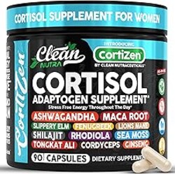 Clean Nutra Cortisol Supplements For Women | Maca Root Ashwagandha Cortisol Detox Manager Reducer + Slippery Elm Fenugreek Lions Mane Shilajit Rhodiola Sea Moss Tongkat Ali Cordyceps Ginseng Beet Root