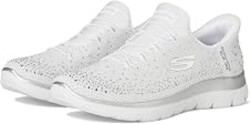 SKECHERS Summits Brilliant Shine Hands Free Slip-INS | Slip-ins, Rhinestone embellished mesh upper with stretch laces, Heel Pillow holds your foot secure,Flexible traction outsole