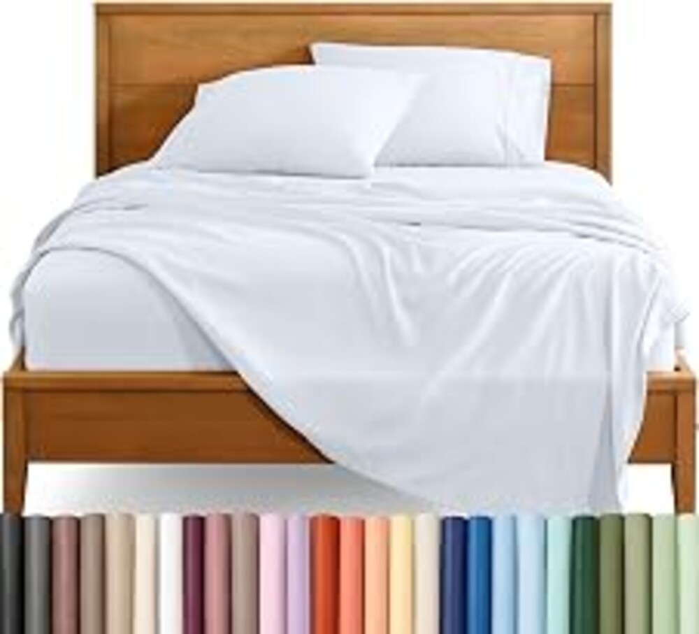 Bare Home Queen Sheet Set - 1800 Ultra-Soft (Queen, White) | Deep Pockets 6 to 15 Inches, Breathable, Hypoallergenic, Hotel Luxury, Easy Fit, Soft, All-Season