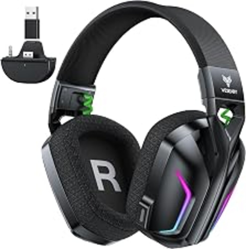 WESEARY Wireless Gaming Headset for Xbox Series X|S, 80H Ultra-Low Latency | 50mm Driver, 3D Sound, Dynamic Light & Noise Cancelling Mic, Work with PC, Ps5, Switch, 2.4GHz & Bluetooth, Game & Music Mode