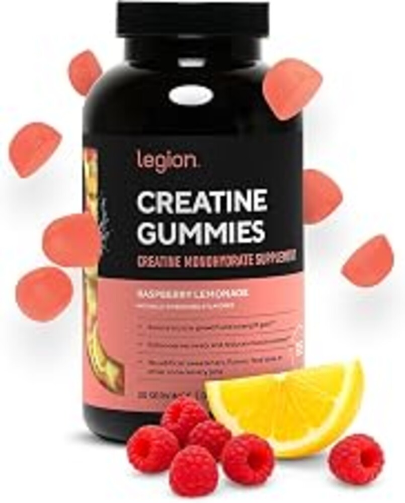 LEGION Creatine Monohydrate Gummies for Men & Women – Clean Chewable Creatine Supplement for Strength, Endurance & Muscle Recovery – 30 Sour Raspberry Lemonade Servings – No Artificial Flavors