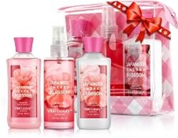 Vital Luxury Bath and Body Care Travel Set - Home Spa Set with Body Lotion, Shower Gel and Fragrance Mist, Personal Body Care Travel Set for Birthday Christmas New Year Gifts(Japanese Cherry Blossom)
