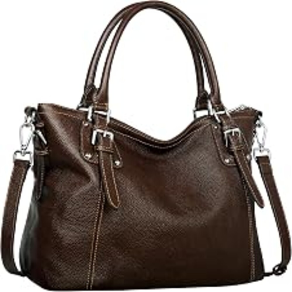 HESHE Leather Purses and Handbag for Women Shoulder Bag Tote Top Handle Bag | Genuine Designer Large Capcity Hobo Crossbody Satchel Travel Work Ladies Zippered Ladies Daily Bag Adjustable Long Strap