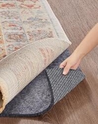 Veken Non Slip Cushioned Rug Pad Gripper, Felt and Silicone Backing, 8 x 10 Ft, 1/4 inch Thick Carpet Liner Protector Mat for Area Rugs and Hardwood Floors, with Over 99 Pcs Anti-Slip Strips Pattern