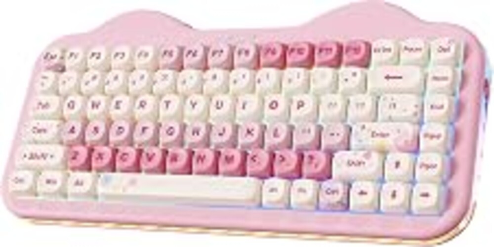 YUNZII C75 Cute 75% Wireless Mechanical Keyboard (Pink, Candy Switch) | Creamy Cake Keyboard, BT5.0/2.4G/USB-C, Hot-Swap, NKRO, PBT MOA Keycaps,5500mAh RGB Gasket Mount for Mac/Win/Gaming/Office