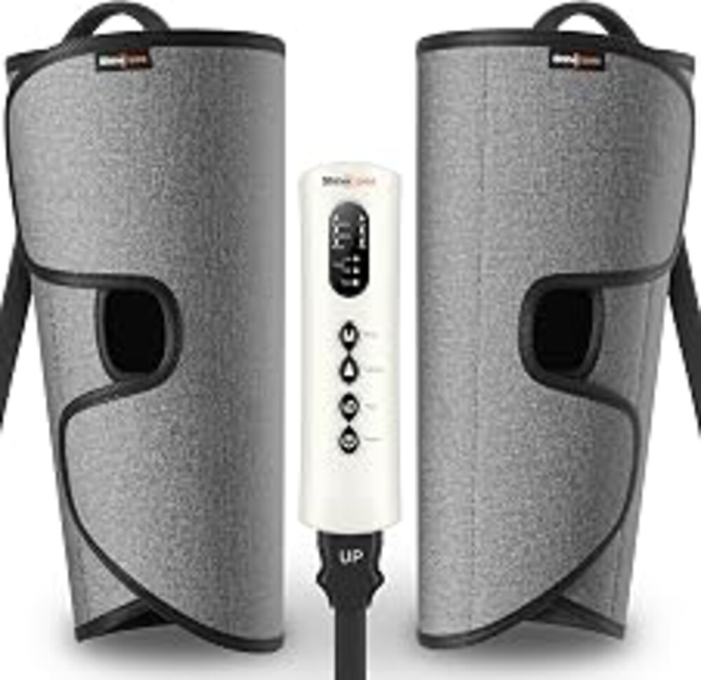 SHINE WELL Leg Compression Massager for Circulation and Pain Relief Fsa, Air Compression Calf Massager with 3 Modes 3 Intensities 2 Timing, for Restless Legs Syndrome Relief, Wellness Gift for Mom Dad