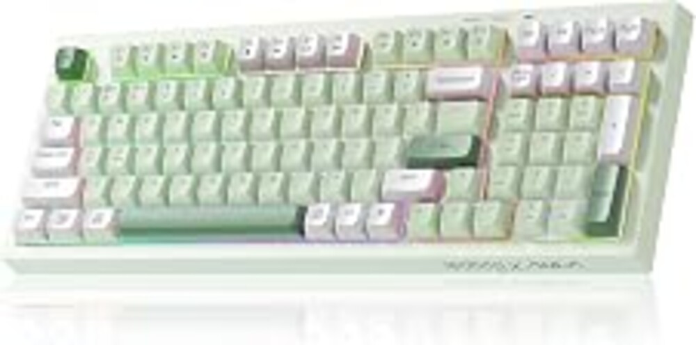 LEOBOG X Aula Green Keyboard Wireless Gaming Keyboard Creamy Silent | 98 Keys,Quiet,RGB Backlit,2000mAh Computer Keyboards Membrane Creamy Keyboard with Number Pad,Tri-Mode BT/2.4GHz/USB-C