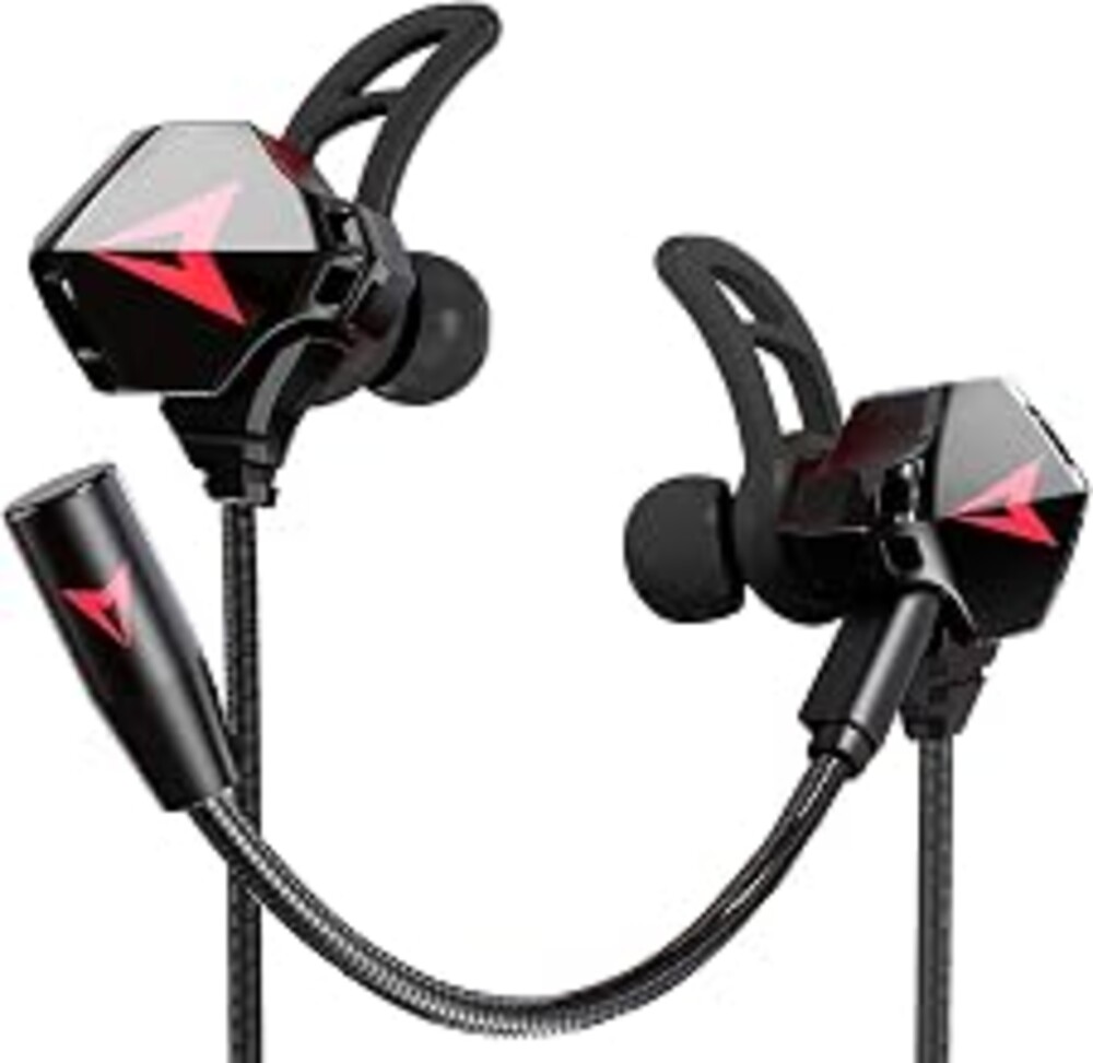 KASOTT Battle Buds Pro in-Ear Gaming Headset with Dual Microphone, Mute and Volume Control, Wired Earphones for Mobile Gaming, Nintendo Switch, Xbox One, PS, PC (Black)