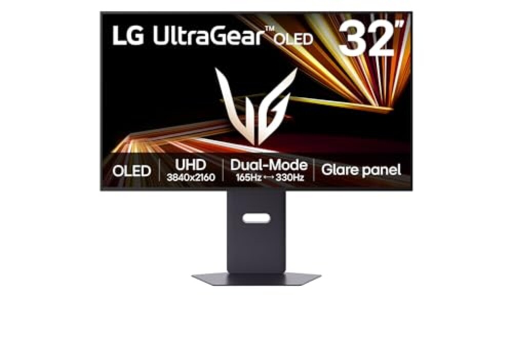 LG 32GX850A-B 32" UltraGear 4K UHD (3840 x 2160) Glossy OLED Gaming Monitor, Dual-Mode 165Hz/330Hz, 0.03ms, G-SYNC, FreeSync Premium Pro, TrueBlack 400, HDMI, DP, Tilt/Height/Swivel/Pivot Stand, Black