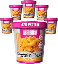 Legendary Foods 47g Protein Pasta Gluten Free Easy Mac and Cheese Cup | 7g Net Carbs, High Protein Keto Mac & Cheese, Instant Microwave Pasta Cup, Quick Low Carb Meal