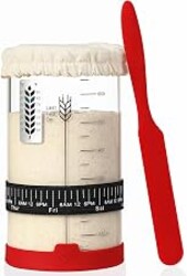 INOBYO Sourdough Starter Jar Kit, 24 oz Wide Mouth Sour Dough Jars Glass | Sourdough Bread Baking Supplies, Sourdough Tools for Beginners and Pro, Dishwasher-Safe, Borosilicate Glass, 1 Pack