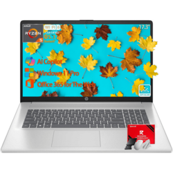 HP 17.3 inch FHD Business laptops, Powerful 6-core AMD Ryzen 5 7430U, Wi-Fi 6, Numeric Keyboard, Copilot AI, Windows 11 Pro(8GB RAM, 512GB SSD)