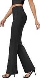 DLOODA Womens Bootcut Dress Pants Business Casual Work Pants with Pockets | Comfortable Stretch Fabric, High Waist, Pull On, Faux Fly, Flattering Fit, Office Slacks, Versatility, Casual, Travel