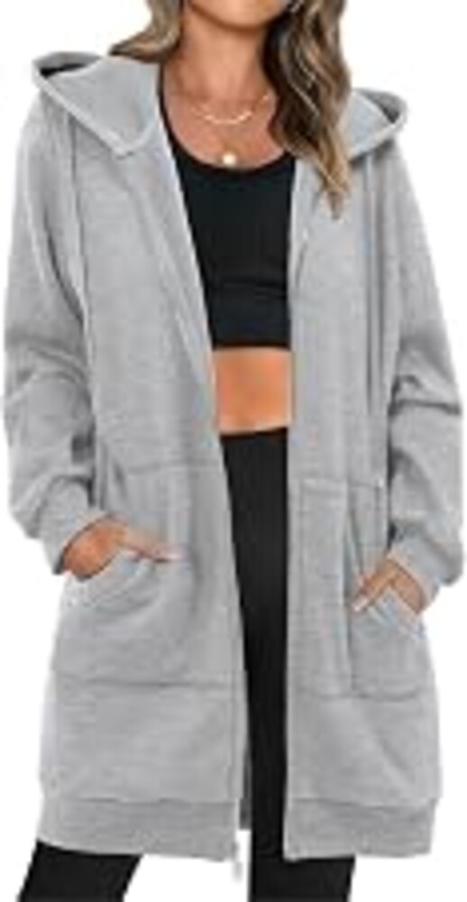 StunShow Women's Zip Up Hoodies Oversized Fleece Long Sleeve Sweatshirts Casual Fall Jacket Coat with Pocket(S-3XL)