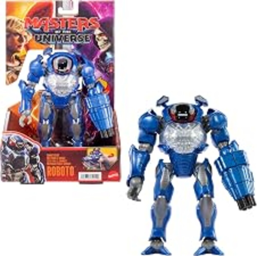 Masters of the Universe Feature Action Figure Combat Ready Roboto, Twist & Release Quick Draw Move, 5.5 Inch with Blaster, 2026 Movie Accurate Hero Toy