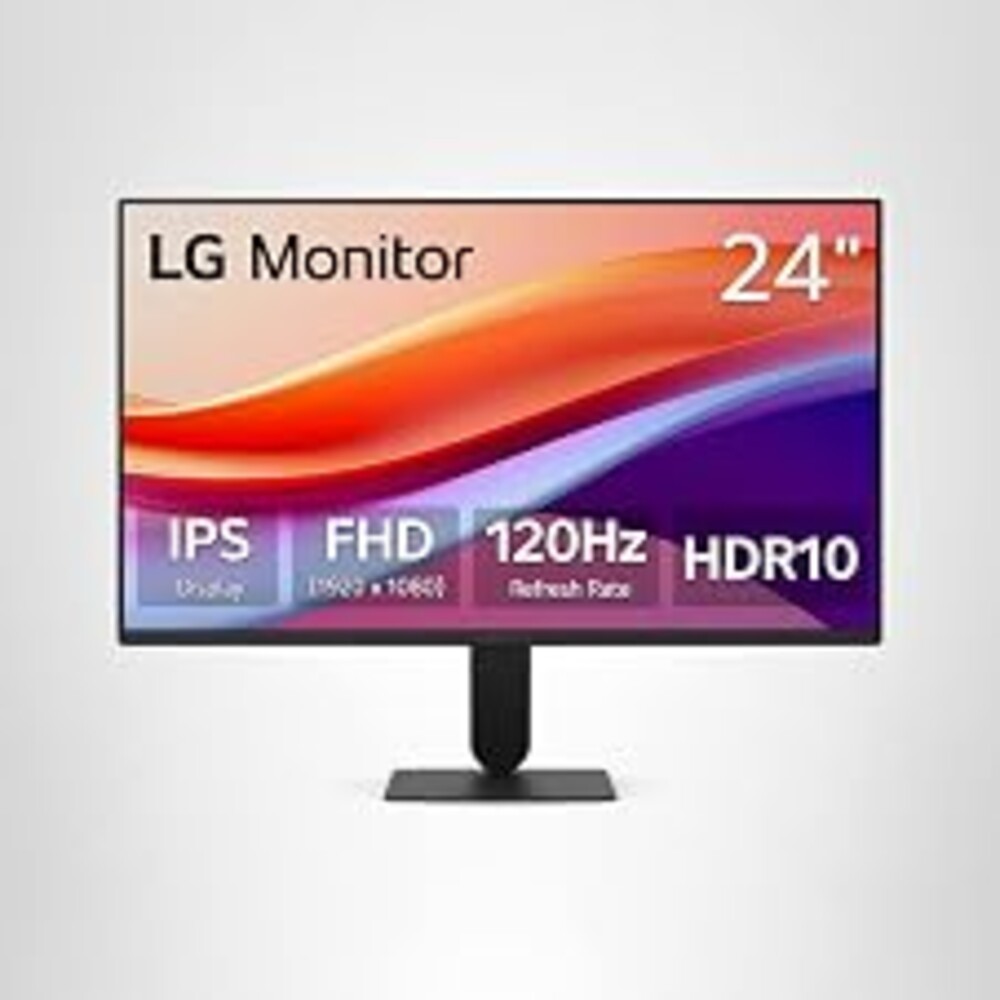 LG 24U411A-B 24-inch Full HD (1920 x 1080) IPS Computer Monitor, 120Hz, HDR10, Reader Mode, Flicker Safe, HDMI, Slim Stand Base, Black