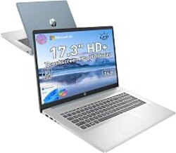 HP 17.3” Touchscreen Laptop w/Microsoft 365, 8GB RAM, 512GB SSD+128GB UFS | Webcam w/ shutter, Fingerprint Reader, Backlit Keyboard, Microsoft Copilot Key, Intel Quad-Core CPU, Win11, Blue