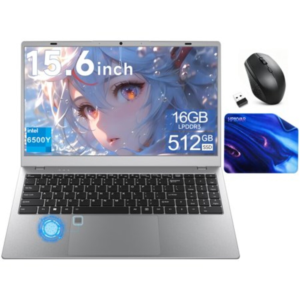 HPIKVAR 15.6" Laptop Computer,16GB RAM 512GB SSD, Intel 6500Y (up to 3.4GHz), Backlit KB, Mouse and Mouse Pad,Windows 11 Home Laptop, 1920*1080 IPS Display WiFi5 BT5.0 for Business Student