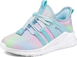 RUNSIDE Girls Lightweight Lace-up Gradient Running Sneakers | Walking, Tennis, Sports, Toddler/Little Kid/Big Kid