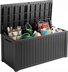 Yardgrace Outdoor Storage Box, 200 Gallon Waterproof Deck Box [Upgraded 3.0], Premium Hydraulic Cushion Storage Chest, High-Load Lockable Two-Seater Patio Storage Bench, Large Country Estate, Black