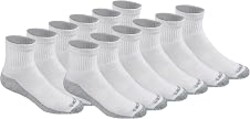 Dickies Men's Dri-Tech Moisture Control Quarter Socks, Available in M-XXL (6, 12, 18 Pairs)