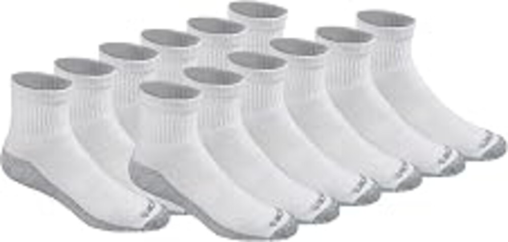 Dickies Men's Dri-Tech Moisture Control Quarter Socks, Available in M-XXL (6, 12, 18 Pairs)