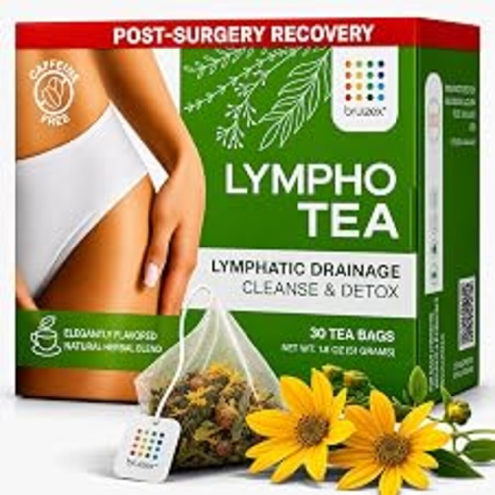 Bruizex Lymphatic Herbal Tea, Ginger Blend, 30 arnica tea bags | Natural recovery support for post-surgery liposuction, lymphatic drainage,BBL, tummy tuck; helps lipedema and lymphedema care