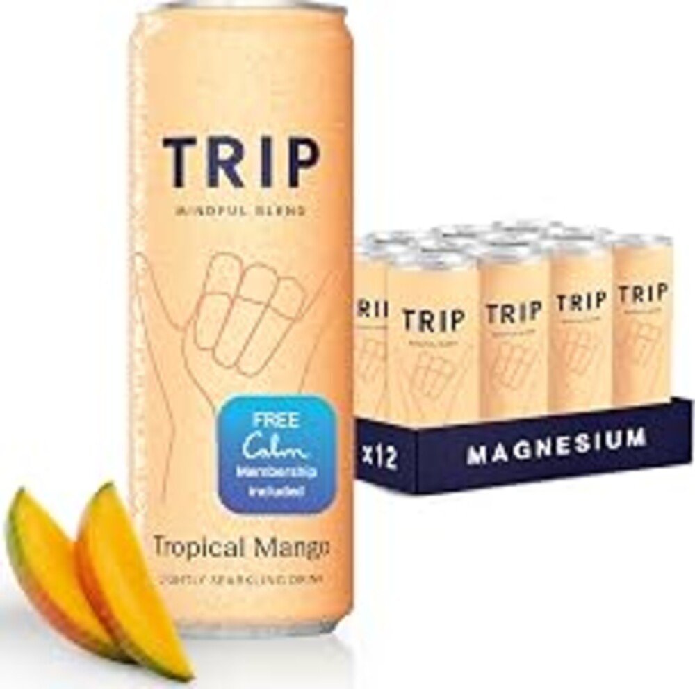 TRIP Calm Drink, Non-Alcoholic Adaptogen Mocktail, Tropical Mango 12 pack